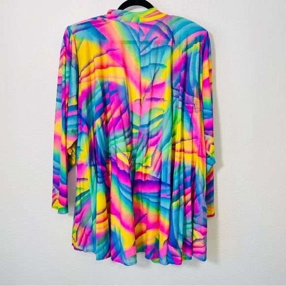 Stunning Vintage LISA FRANK VIBES 1980s Rainbow 🌈 Robe Medium - Picture 9 of 15